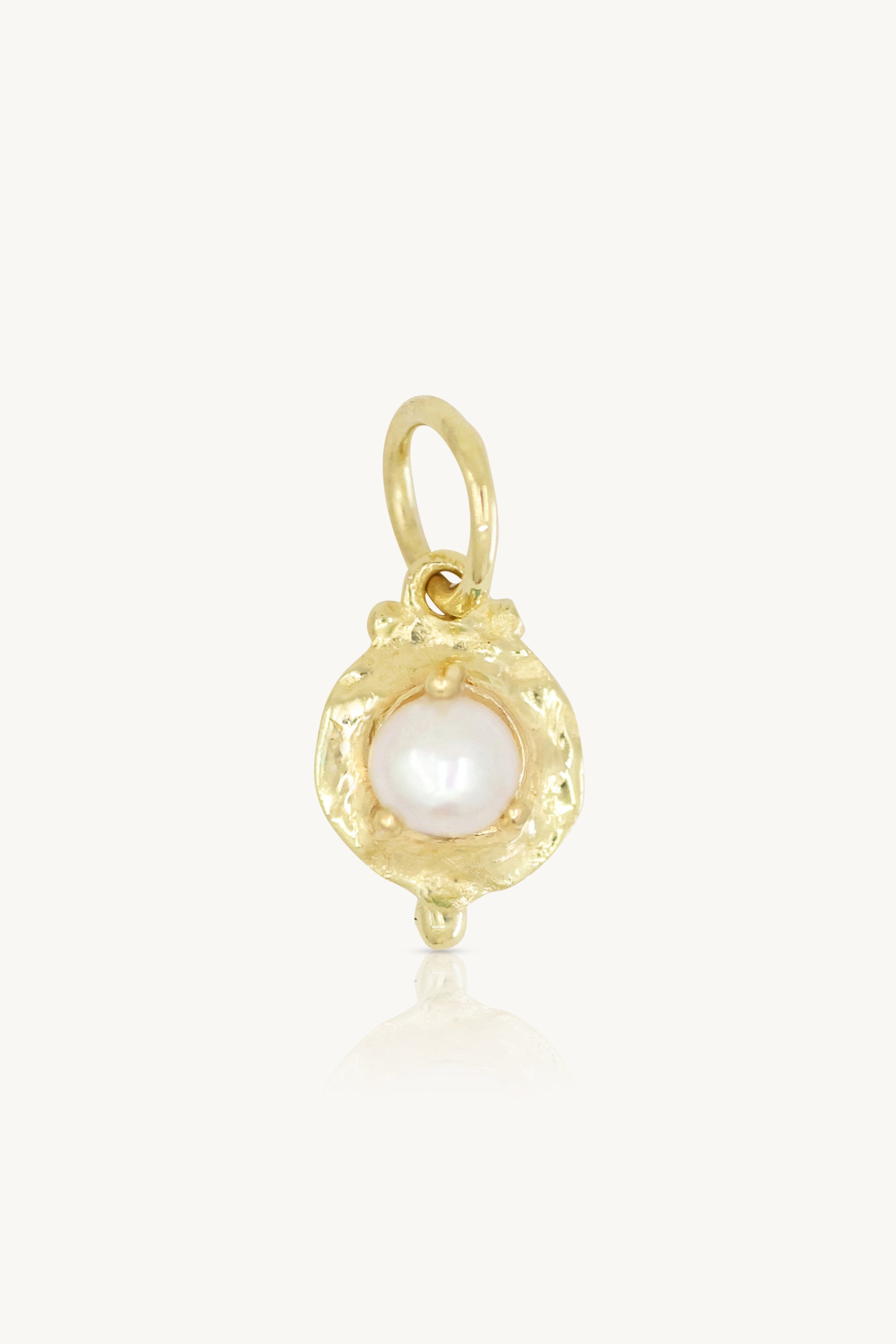 June Pearl Gold Birthstone Necklace Charm