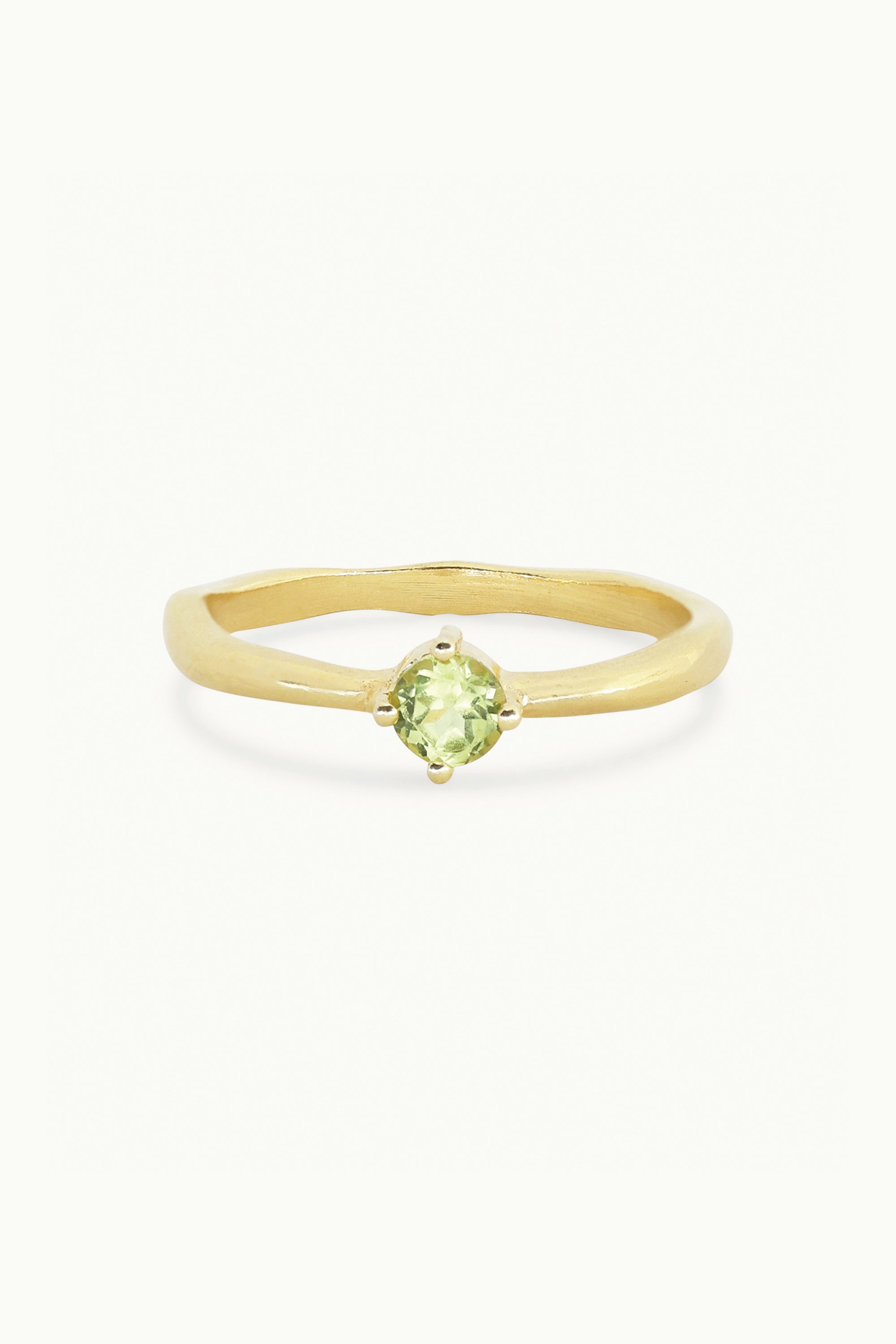 August Peridot Gold Birthstone Ring