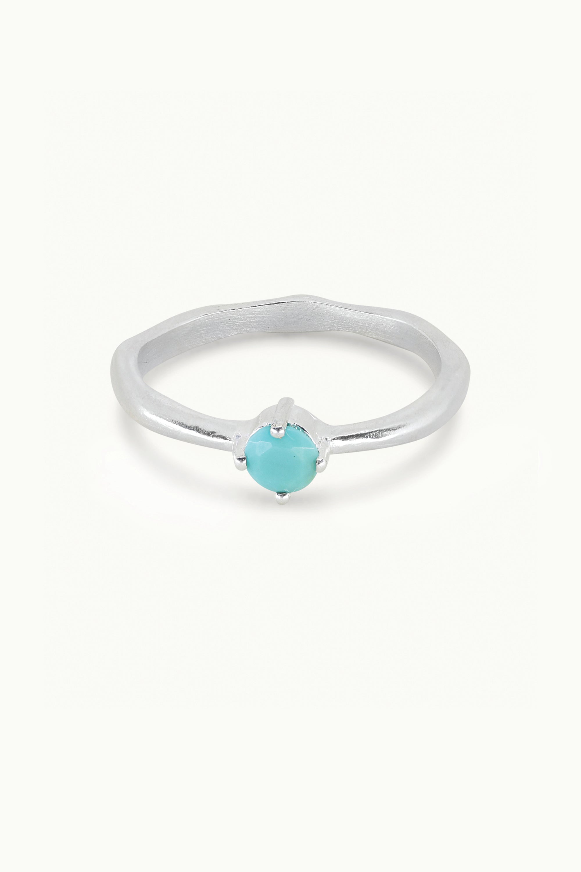 December Turquoise Silver Birthstone Ring