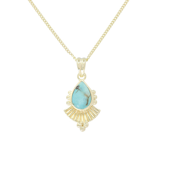 Natural Turquoise Gold Necklace – SARHEED JEWELS CO.
